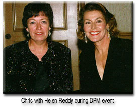 Chris with Helen Reddy